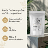 MSM Pulver - 4 Monate Vorrat - 500g